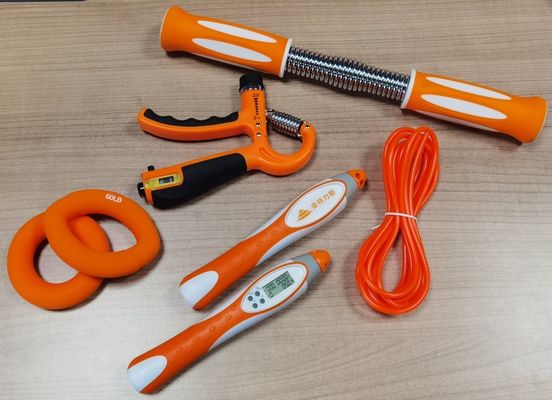 Lima Jari Pengukuhan Genggam Kebugaran Kekuatan Latihan Portable Metal Silikon Lengan Latihan Logo Disesuaikan