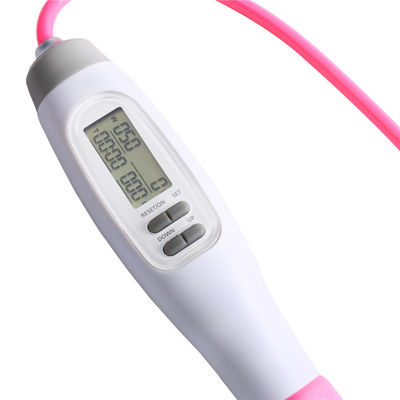 Fitness Jump Rope 2.8m Turn Count Time Setting ASJ-01 Pink Fat Loss Jump Rope Untuk Komersial Di Gym Rumah