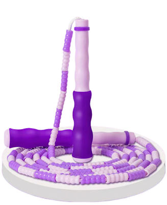 Ungu Warna Kebugaran Jump tali lembut manik-manik melompat tali untuk anak-anak