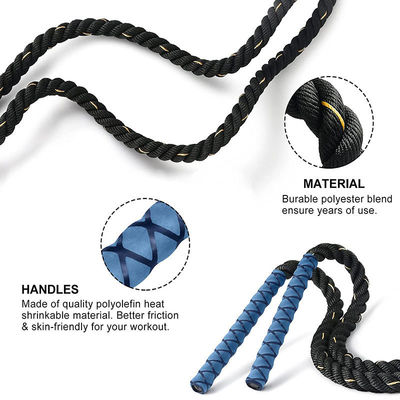 Fitness Jump Rope Upgrade Berat-Baring Jump Rope Polyester Nylon Tebal Tali Peningkatan Latihan Kebugaran