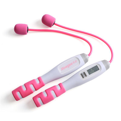 Fitness Jump Rope 2.8m Turn Count Time Setting ASJ-01 Pink Fat Loss Jump Rope Untuk Komersial Di Gym Rumah