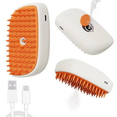 Pet Steam Massage Brush Dengan Desain Ergonomis Untuk Pengendalian Nyaman
