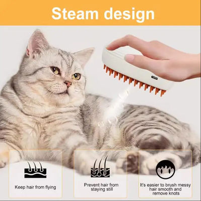 2024 Baru 3 In 1 Pet Hair Cleaning Steam Brush Spray Comb Rechargeable Cat Steam Brush