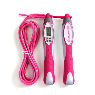 Anti Slip Handle Tulang melompat berbobot Netral Jenis Kelamin Pink Kecepatan latihan melompat tali
