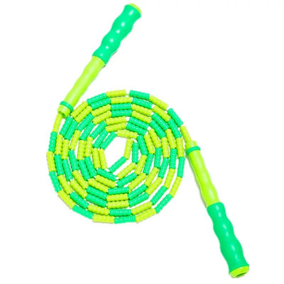Hijau Kuning Bambu Adjustable Jump Rope Untuk Anak Remaja Latihan Sport Equipment