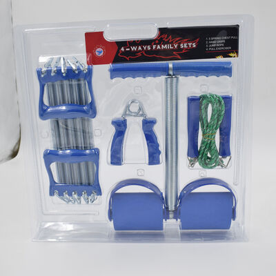 Set Kebugaran Multifungsi Dengan Spring Pedal Resistance Band Genggam Kayu Jump Rope Grip Strengthener Dan Latihan Otot Empat Piece Set