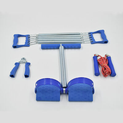 Set Kebugaran Multifungsi Dengan Spring Pedal Resistance Band Genggam Kayu Jump Rope Grip Strengthener Dan Latihan Otot Empat Piece Set