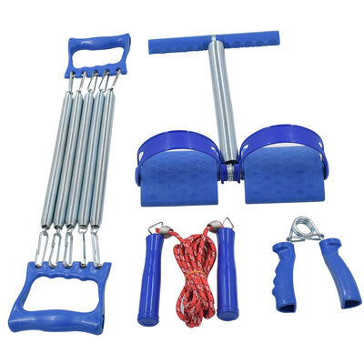 Set Kebugaran Multifungsi Dengan Spring Pedal Resistance Band Genggam Kayu Jump Rope Grip Strengthener Dan Latihan Otot Empat Piece Set
