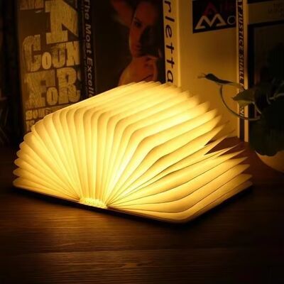 Novelty Lampu Buku Lipat 5 Warna Lampu Malam Lipat Lampu Meja Portable