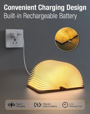 Novelty Lampu Buku Lipat 5 Warna Lampu Malam Lipat Lampu Meja Portable