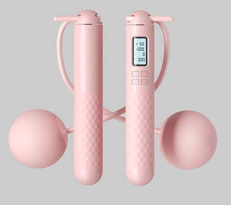 Custom Logo Warna Cordless Jump Rope Digital Menghitung Melompat Tali Dengan Bola Besar