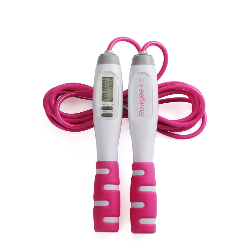 Fitness Jump Rope 2.8m Turn Count Time Setting ASJ-01 Pink Fat Loss Jump Rope Untuk Komersial Di Gym Rumah