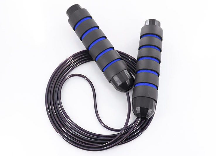 Custom Logo Fitness Jump Rope Profesional Dengan Berat 325g Dan Warna Hitam