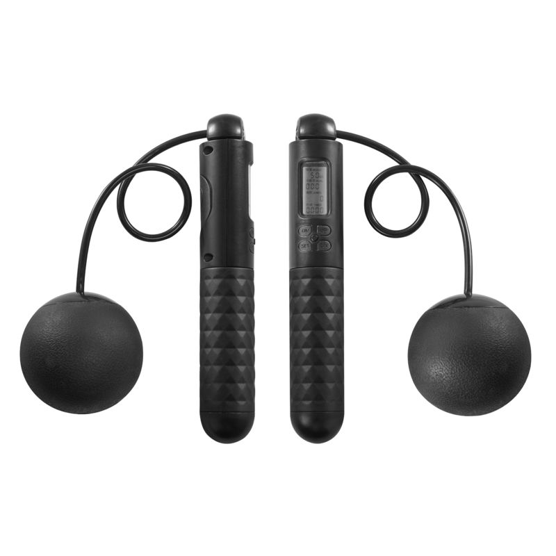 Custom Logo Warna Cordless Jump Rope Digital Menghitung Melompat Tali Dengan Bola Besar