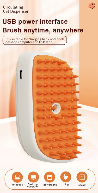 Pet Steam Cat Dog Massage Brush Cocok untuk semua jenis dan panjang mantel