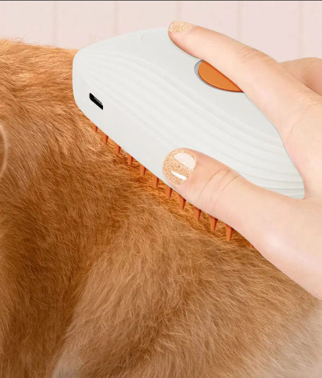 2024 Baru 3 In 1 Pet Hair Cleaning Steam Brush Spray Comb Rechargeable Cat Steam Brush