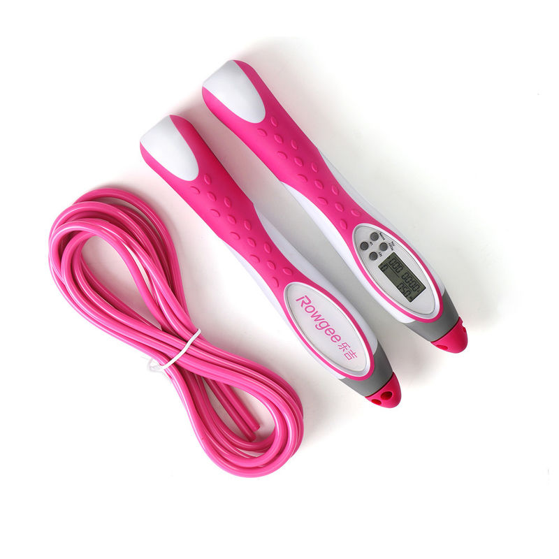Anti Slip Handle Tulang melompat berbobot Netral Jenis Kelamin Pink Kecepatan latihan melompat tali