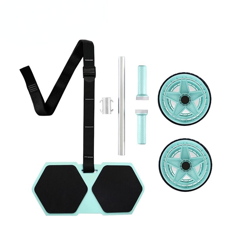 Home Fitness Kit Roller Ab Dengan Roda Anti-Slip Dan Tali Yang Dapat Disesuaikan Untuk Latihan Kekuatan Perut Dan Inti